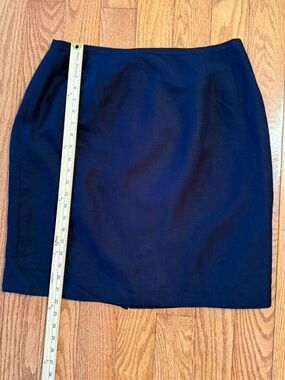 Vintage Harve Benard Linen/Rayon Navy Fully Lined Skirt Size 16 Made In Russia